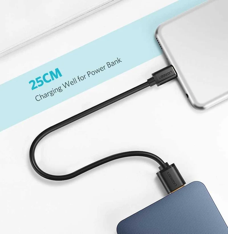 UGreen Micro USB Male To USB 2.0 A Male Cable - 2M (Black) (US289/60138)