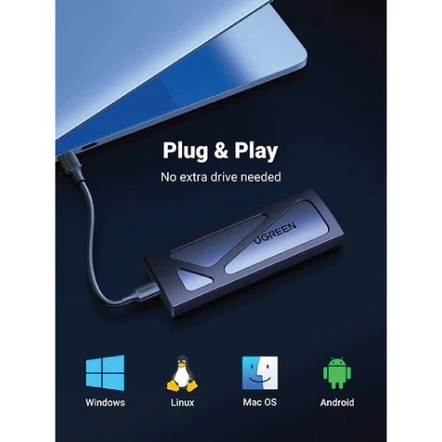UGreen M.2 NVMe Hard Drive Enclosure - 10Gbps (Black) (CM578/15512)