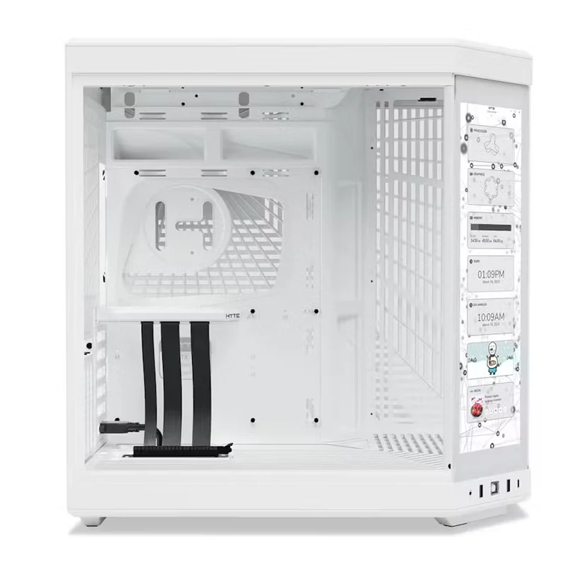 Hyte Y70 Touch LCD Dual Chamber Mid-Tower ATX Modern Aesthetic Case (Snow White, Black, Black/White, Black/Red)