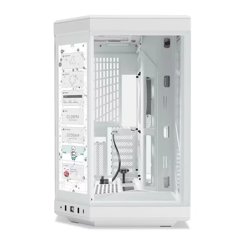Hyte Y70 Touch LCD Dual Chamber Mid-Tower ATX Modern Aesthetic Case (Snow White, Black, Black/White, Black/Red)