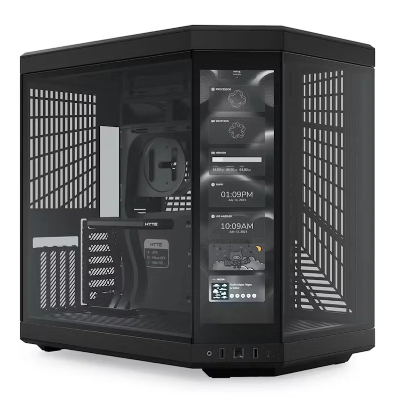 Hyte Y70 Touch LCD Dual Chamber Mid-Tower ATX Modern Aesthetic Case (Snow White, Black, Black/White, Black/Red)