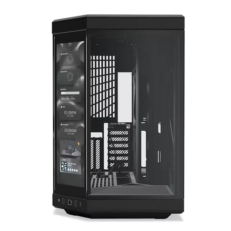 Hyte Y70 Touch LCD Dual Chamber Mid-Tower ATX Modern Aesthetic Case (Snow White, Black, Black/White, Black/Red)