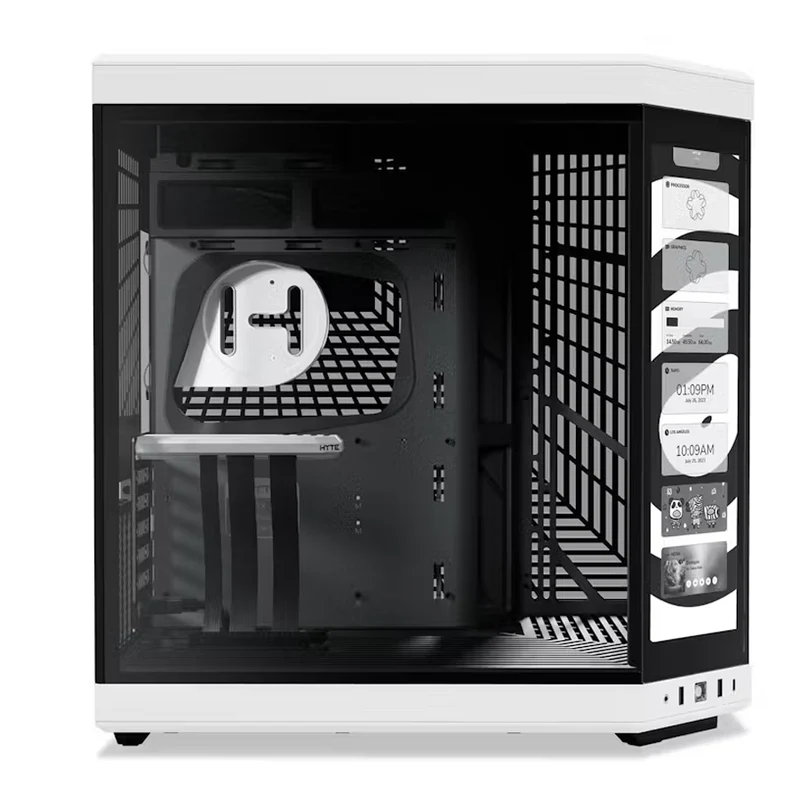 Hyte Y70 Touch LCD Dual Chamber Mid-Tower ATX Modern Aesthetic Case (Snow White, Black, Black/White, Black/Red)
