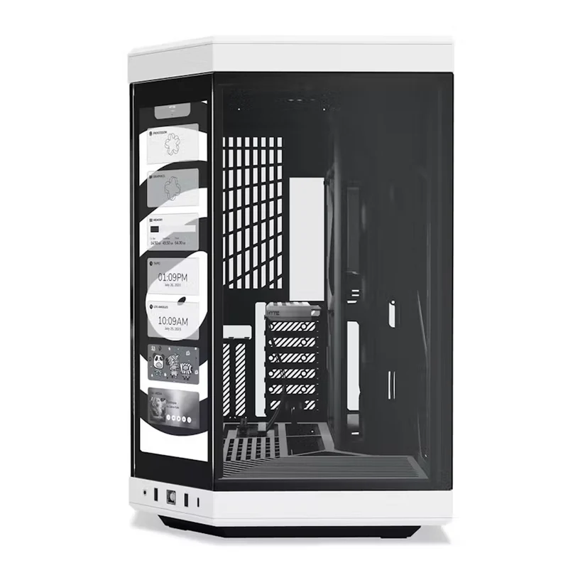 Hyte Y70 Touch LCD Dual Chamber Mid-Tower ATX Modern Aesthetic Case (Snow White, Black, Black/White, Black/Red)