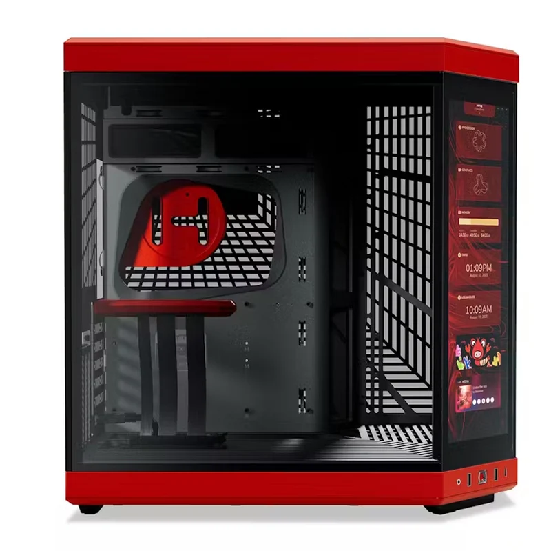 Hyte Y70 Touch LCD Dual Chamber Mid-Tower ATX Modern Aesthetic Case (Snow White, Black, Black/White, Black/Red)