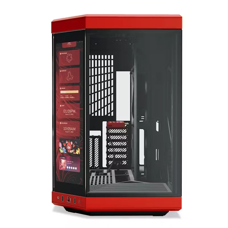 Hyte Y70 Touch LCD Dual Chamber Mid-Tower ATX Modern Aesthetic Case (Snow White, Black, Black/White, Black/Red)