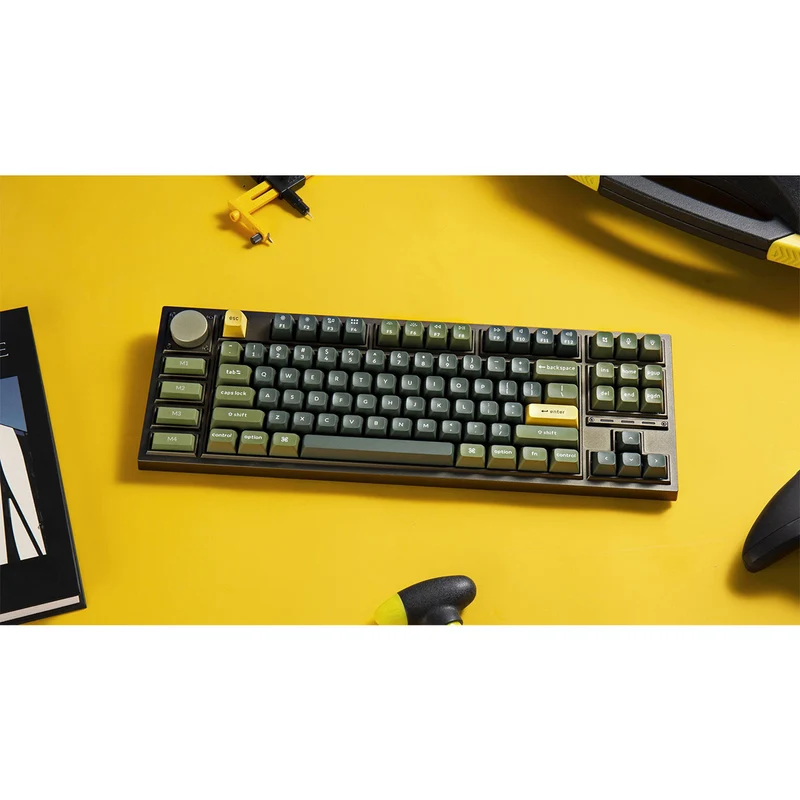 Keychron Q3 Pro QMK/Via TKL Fully Assembled Knob (Special Ed.) RGB Backlit Hot-Swappable Wireless Custom Mechanical Keyboard - Olive Green (K Pro Banana Switch) (Q3P-W4)