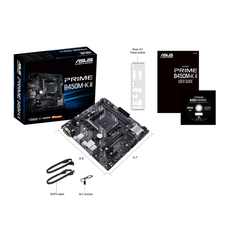 Asus Prime B450M-K II CSM AMD AM4 DDR4 Motherboard