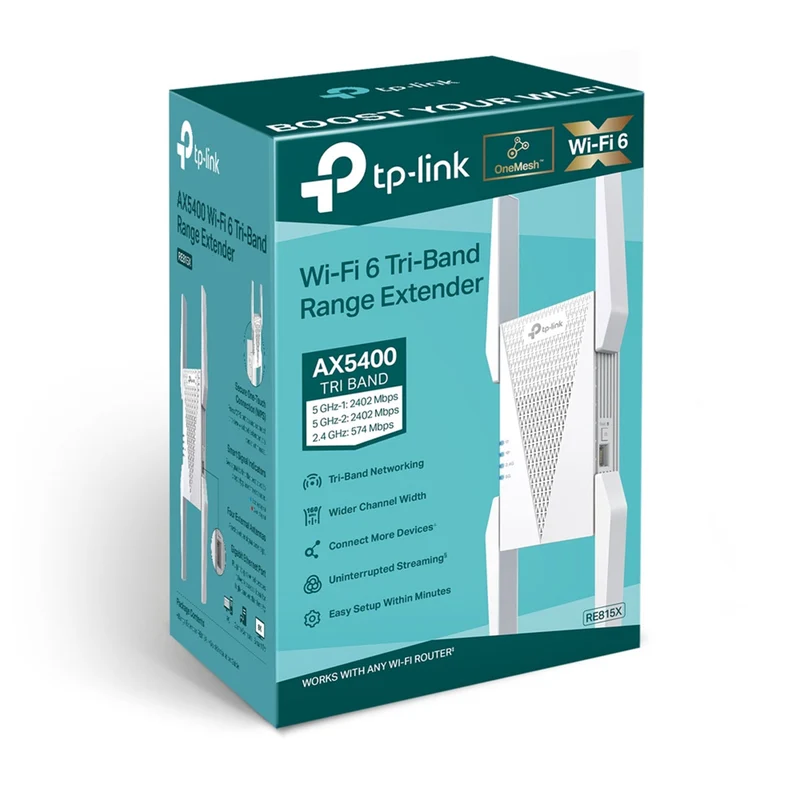 TP-Link RE815X AX5400 Tri-Band Wi-Fi 6 Range Extender