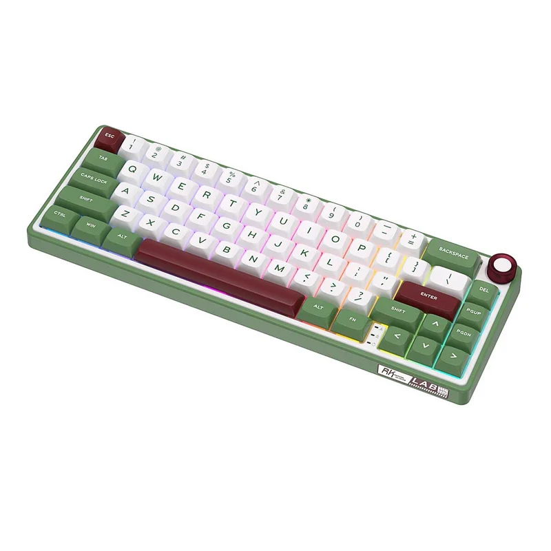 Royal Kludge R65 Single-Mode RGB 66-Keys Hot-Swappable Mechanical Keyboard Greensand (Chartreuse Switch, Brown Switch)