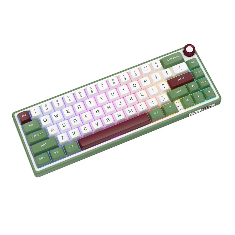 Royal Kludge R65 Single-Mode RGB 66-Keys Hot-Swappable Mechanical Keyboard Greensand (Chartreuse Switch, Brown Switch)