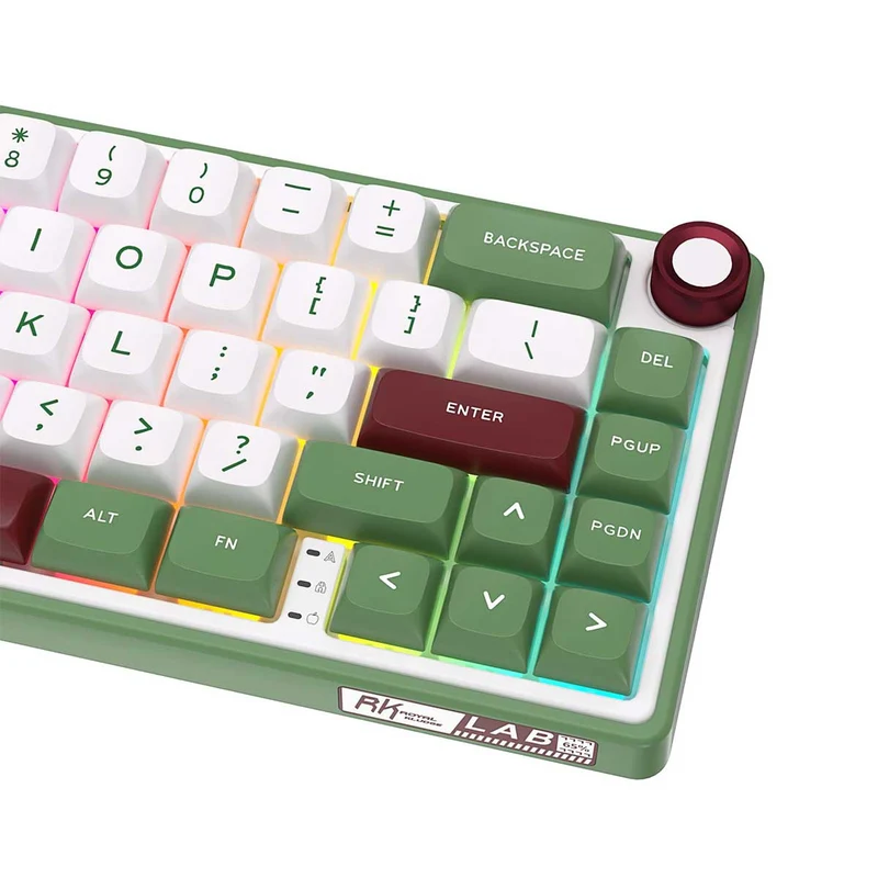 Royal Kludge R65 Single-Mode RGB 66-Keys Hot-Swappable Mechanical Keyboard Greensand (Chartreuse Switch, Brown Switch)