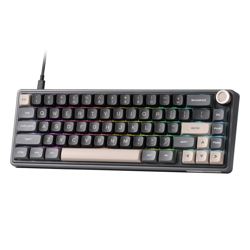 Royal Kludge R65 Single-Mode RGB 66-Keys Hot-Swappable Mechanical Keyboard Phantom (Blue Switch, Chartreuse Switch, Brown Switch)