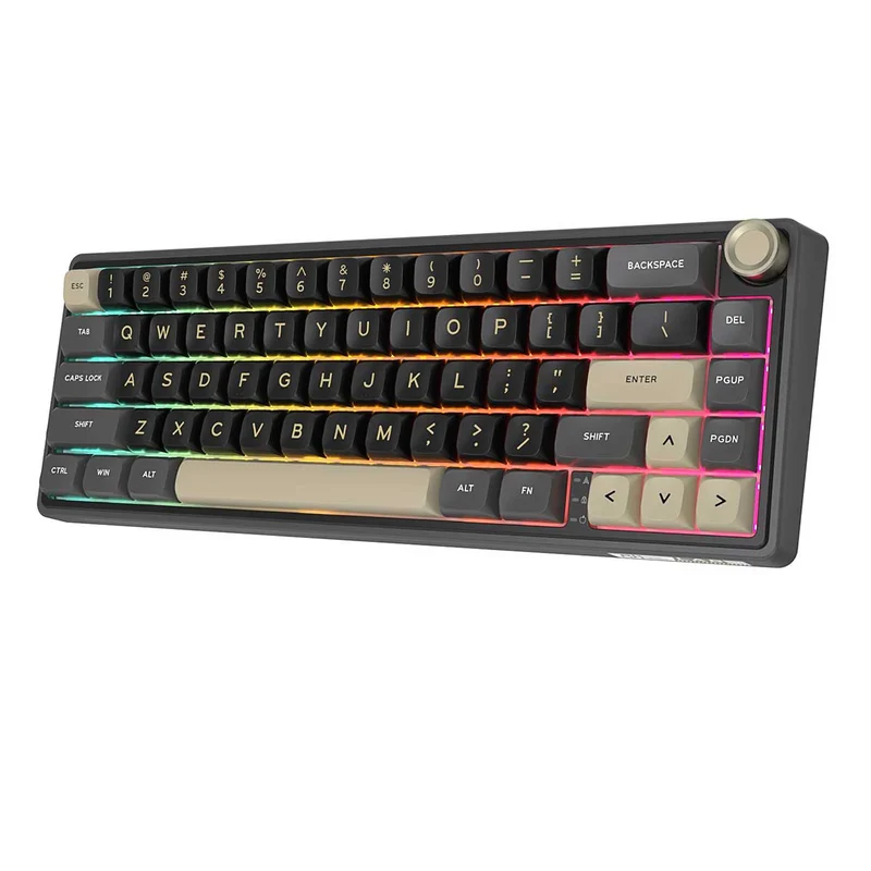 Royal Kludge R65 Single-Mode RGB 66-Keys Hot-Swappable Mechanical Keyboard Phantom (Blue Switch, Chartreuse Switch, Brown Switch)