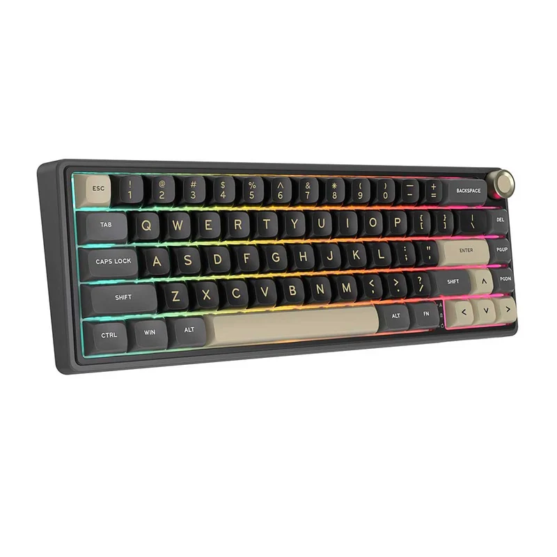 Royal Kludge R65 Single-Mode RGB 66-Keys Hot-Swappable Mechanical Keyboard Phantom (Blue Switch, Chartreuse Switch, Brown Switch)