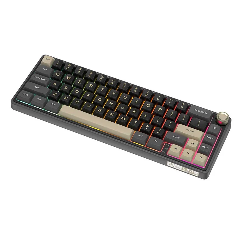 Royal Kludge R65 Single-Mode RGB 66-Keys Hot-Swappable Mechanical Keyboard Phantom (Blue Switch, Chartreuse Switch, Brown Switch)