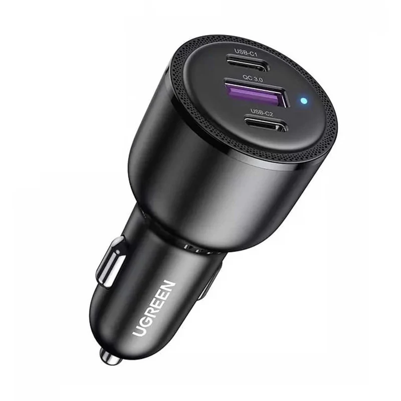 UGreen 3-Port 2XUSB-C PD+USB-A 69W Fast Car Charger (Black) (CD239/20467)