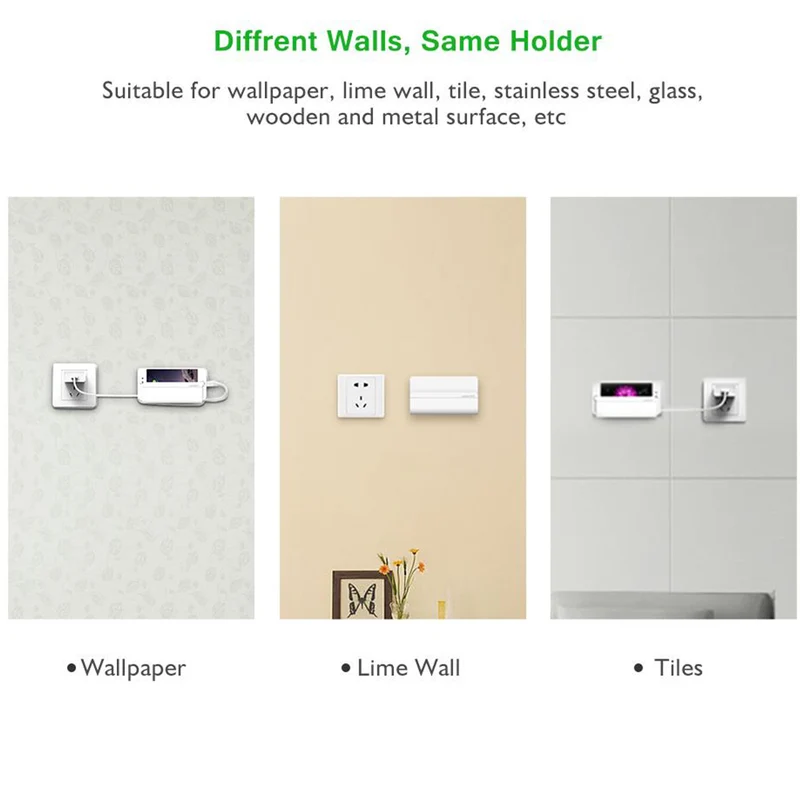 UGreen Adhesive Wall Mount Cellphone Charging Holder (White) (LP108/30394)