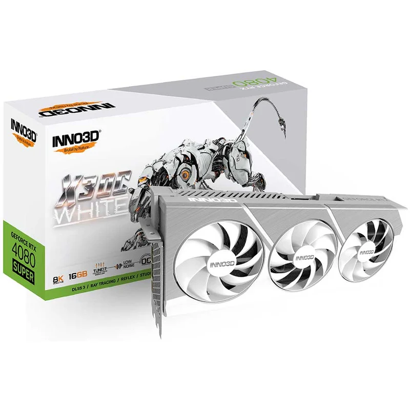 INNO3D GeForce RTX 4080 Super X3 OC 16GB GDDR6X Graphics Card (White) (N408S3-166XX-18703259)