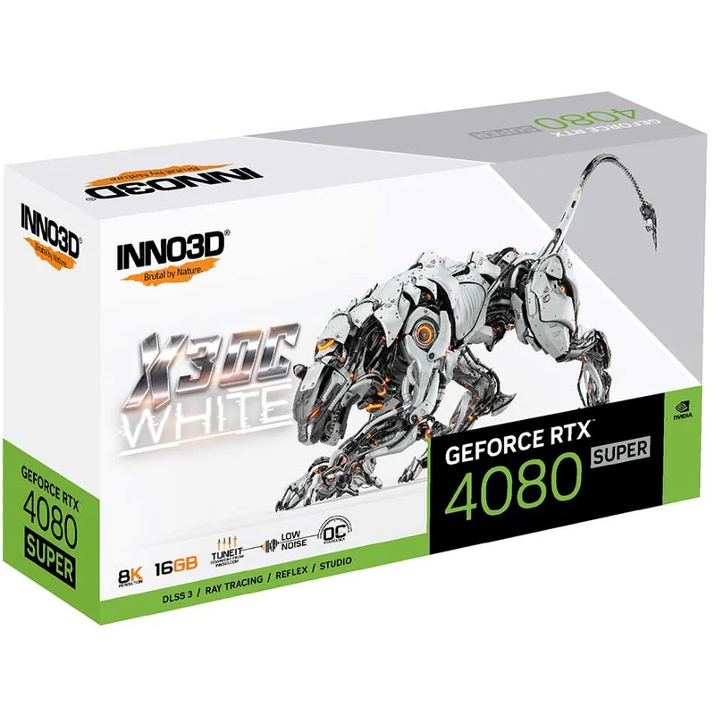 INNO3D GeForce RTX 4080 Super X3 OC 16GB GDDR6X Graphics Card (White) (N408S3-166XX-18703259)