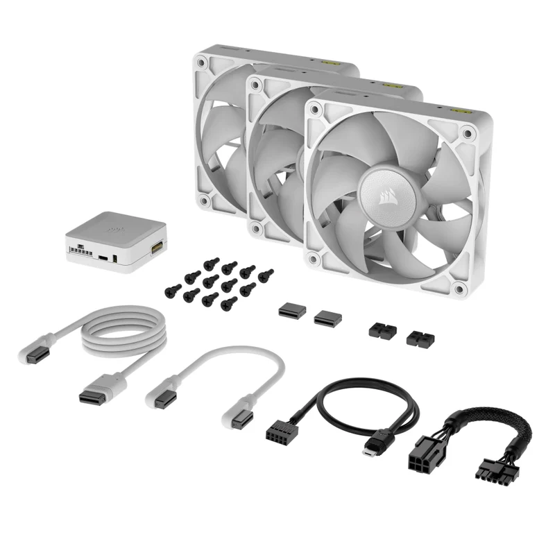 Corsair iCue Link RX120 RGB 120MM PWM Fan Triple Starter Kit (White)