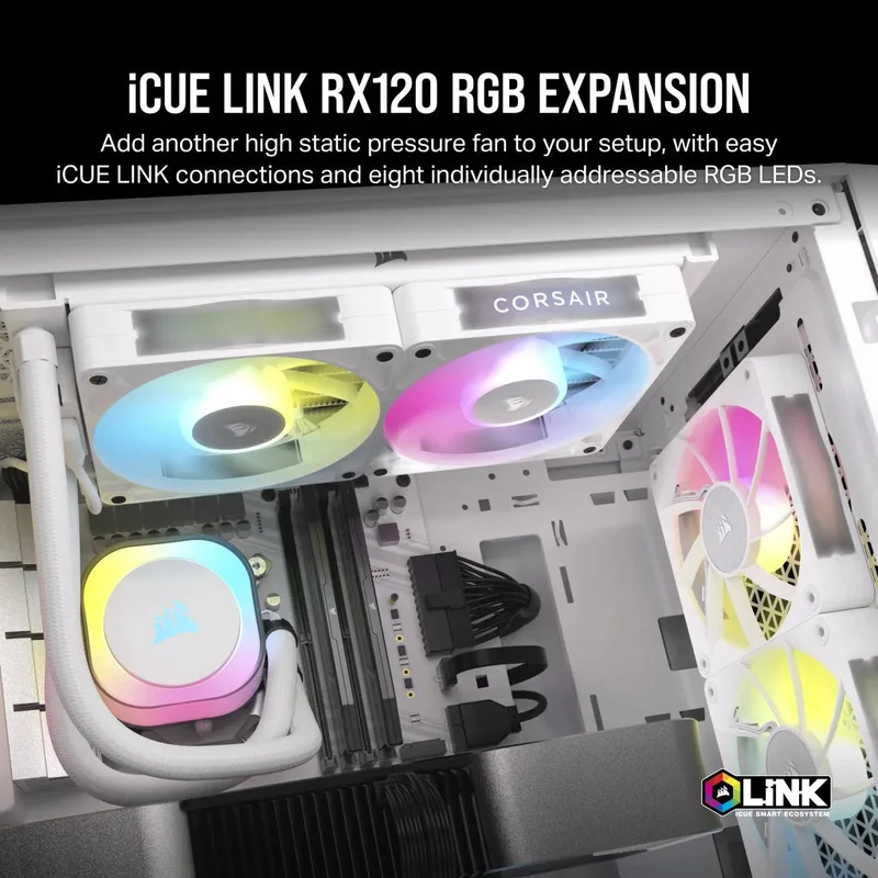 Corsair iCue Link RX120 RGB 120MM PWM Fan Triple Starter Kit (White)