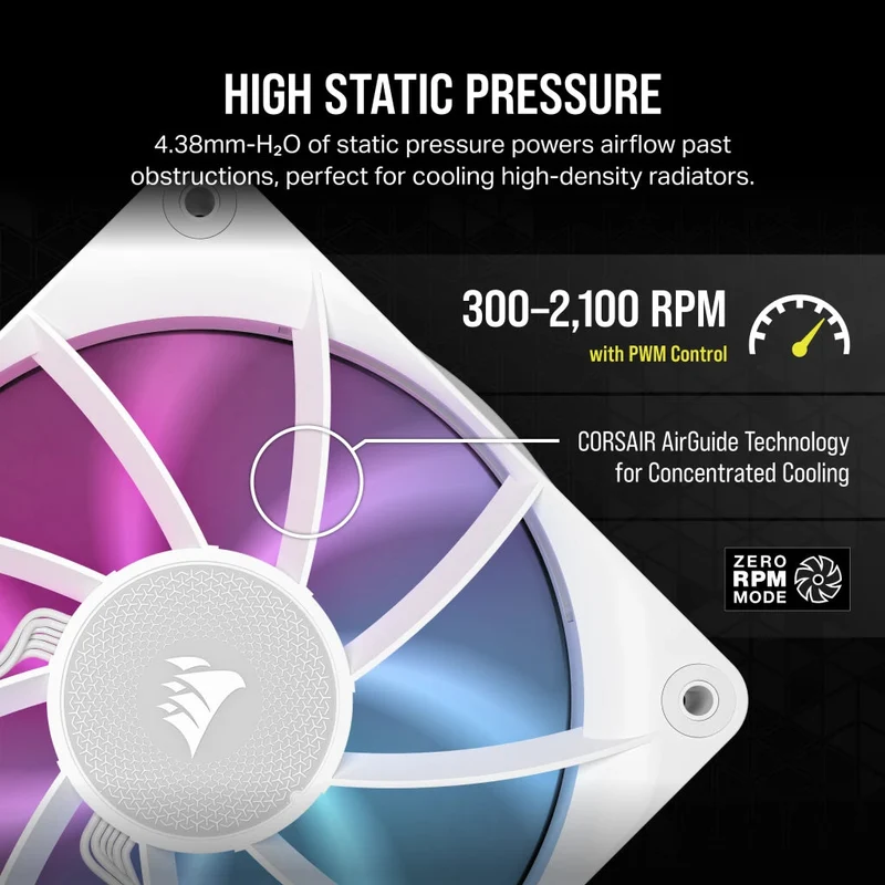Corsair iCue Link RX120 RGB 120MM PWM Fan Triple Starter Kit (White)