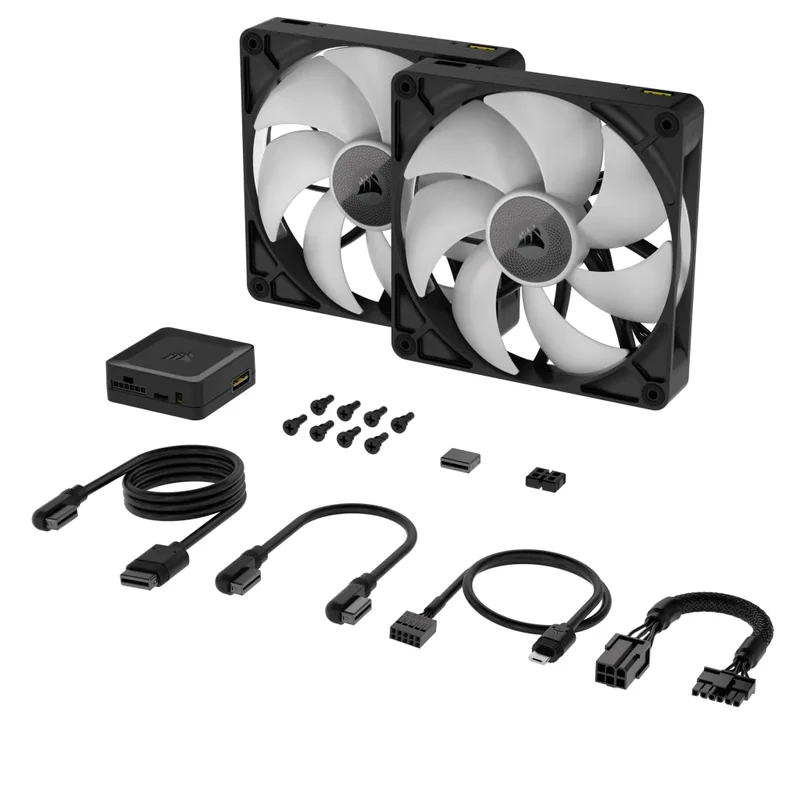 Corsair iCue Link RX140 RGB 140MM PWM Fan Twin Starter Kit (Black, White)