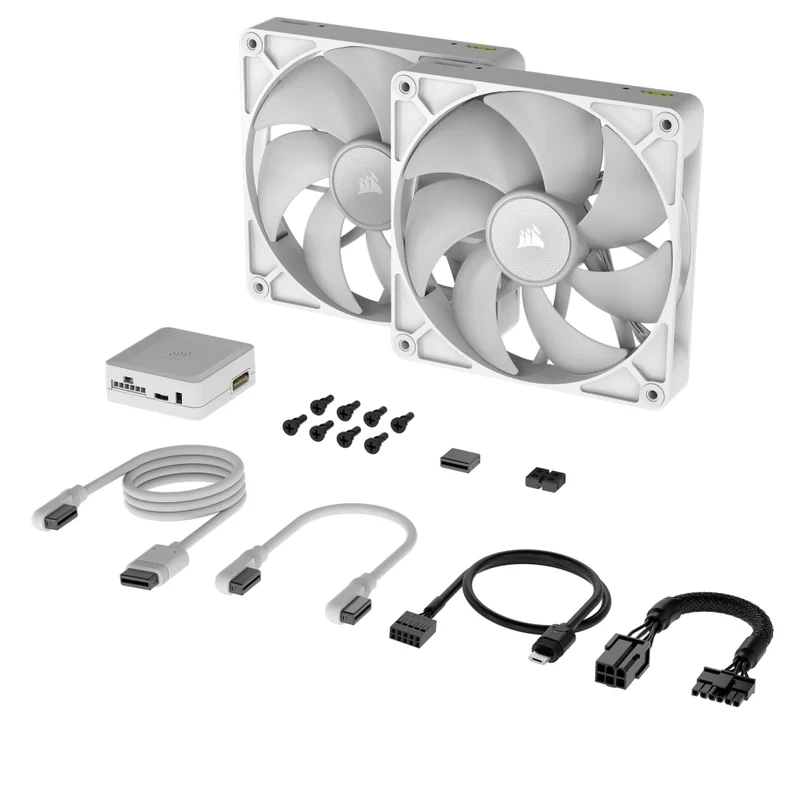 Corsair iCue Link RX140 RGB 140MM PWM Fan Twin Starter Kit (Black, White)