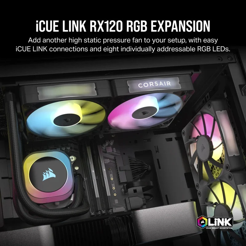 Corsair iCue Link RX140 RGB 140MM PWM Fan Twin Starter Kit (Black, White)