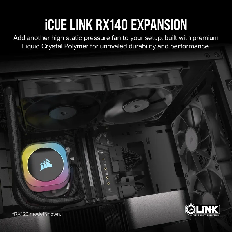Corsair iCue Link RX140 140mm PWM Fan Twin Starter Kit (Black)