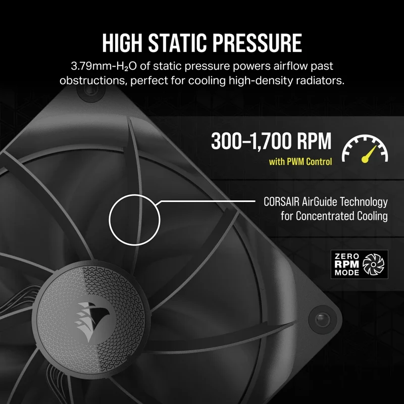 Corsair iCue Link RX140 140mm PWM Single Fan Expansion (Black)