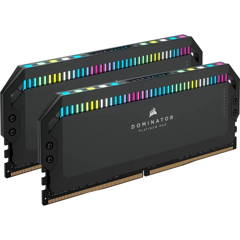 Corsair Dominator Platinum RGB 32GB (2x16GB) DDR5 DRAM 6000MHZ CL36 Intel XMP Memory Kit (Black) (CMT32GX5M2E6000C36)