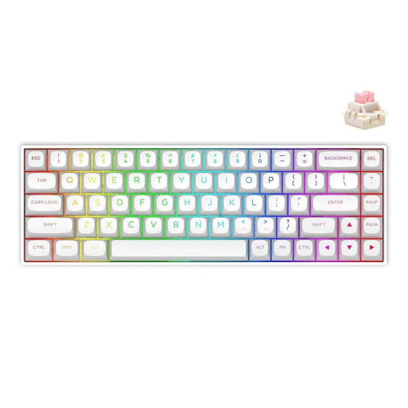 E-Yooso HZ-68 RGB 68-Keys Hot-Swappable Mechanical Keyboard White (Magnetic Switch)