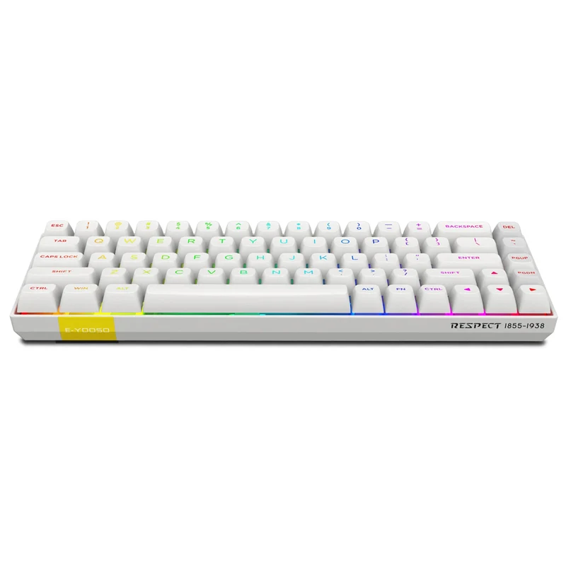E-Yooso HZ-68 RGB 68-Keys Hot-Swappable Mechanical Keyboard White (Magnetic Switch)