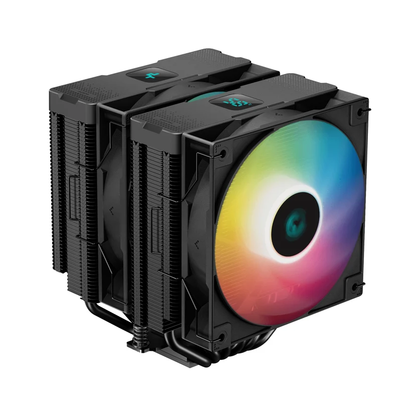 Deepcool AG620 Digital BK ARGB Dual-Tower CPU Cooler With A Temperature Display (Black) (R-AG620-BKADMN-G-2)
