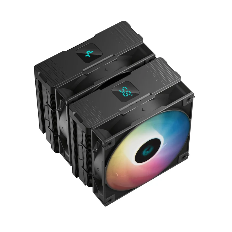 Deepcool AG620 Digital BK ARGB Dual-Tower CPU Cooler With A Temperature Display (Black) (R-AG620-BKADMN-G-2)