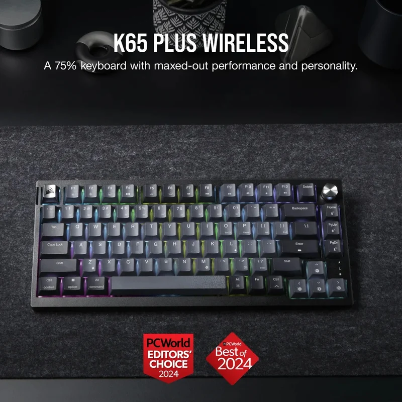 Corsair K65 Plus Wireless 75% RGB Mechanical Gaming Keyboard (MLX Red Switch)
