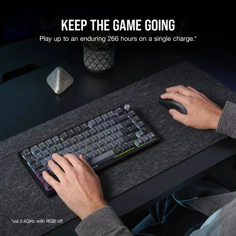 Corsair K65 Plus Wireless 75% RGB Mechanical Gaming Keyboard (MLX Red Switch)