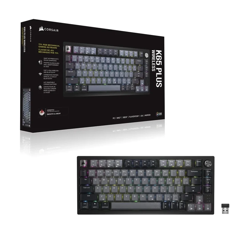 Corsair K65 Plus Wireless 75% RGB Mechanical Gaming Keyboard (MLX Red Switch)