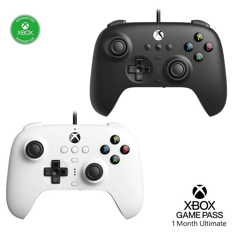 8bitdo Ultimate Wired Controller Hall Edition For (Xbox Series s/x / Xboxone/Windows 10/11) (Includes Game Pass) (82CE) (Black, White)
