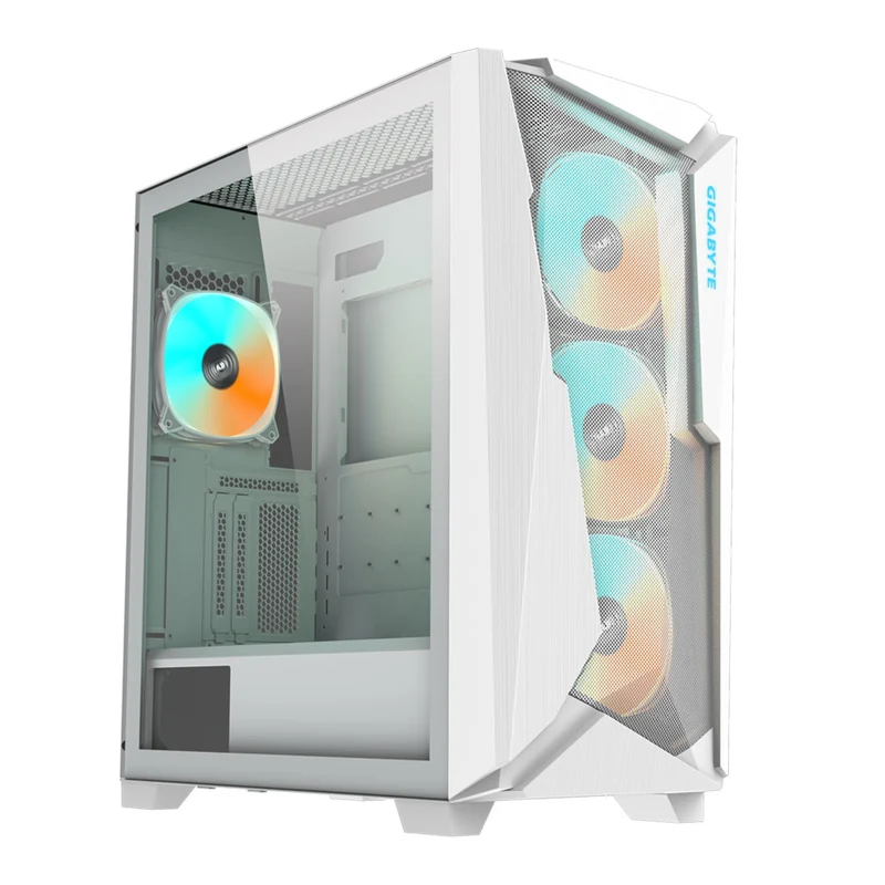 Gigabyte C301G V2 Tempered Glass RGB ATX Mid-Tower PC Case - White (GB-C301GW)
