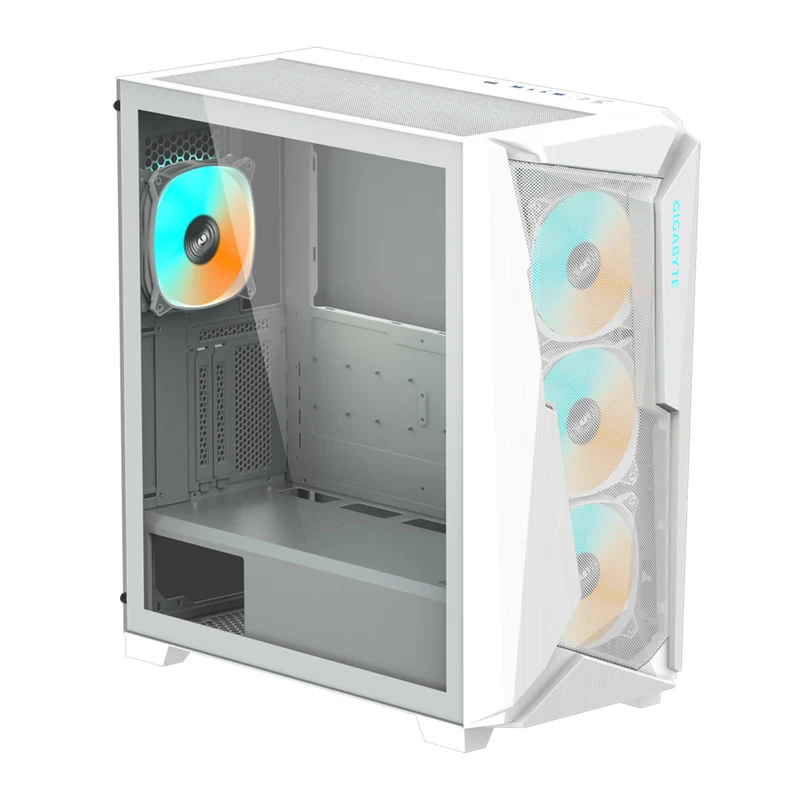 Gigabyte C301G V2 Tempered Glass RGB ATX Mid-Tower PC Case - White (GB-C301GW)