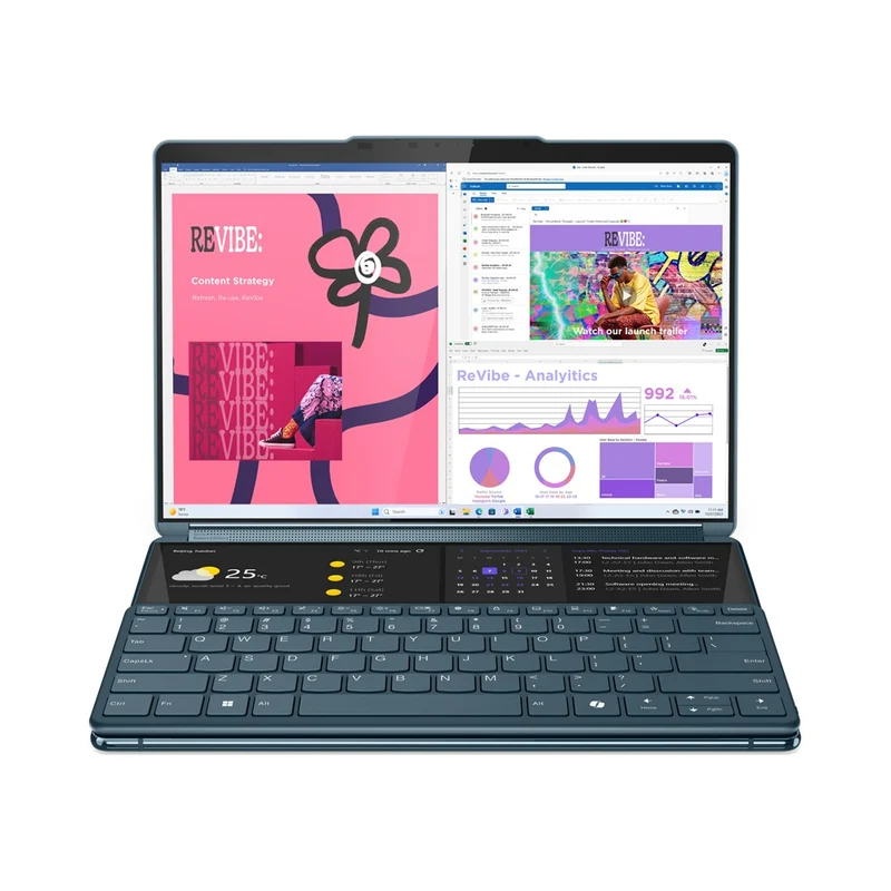 Lenovo Yoga Book 9 13IMU9 83FF0009PH Laptop (Tidal Teal)|2X 13.3" 2.8K (2880x1800) OLED|Intel Ultra 7-155U|32GB RAM|1TB SSD|Integrated Intel Graphics|Win11 Home|MS Office 2021|Lenovo Digital Pen 3|Yoga Sleeve|Lenovo 600 Bluetooth Silent Mouse|Folio Stand