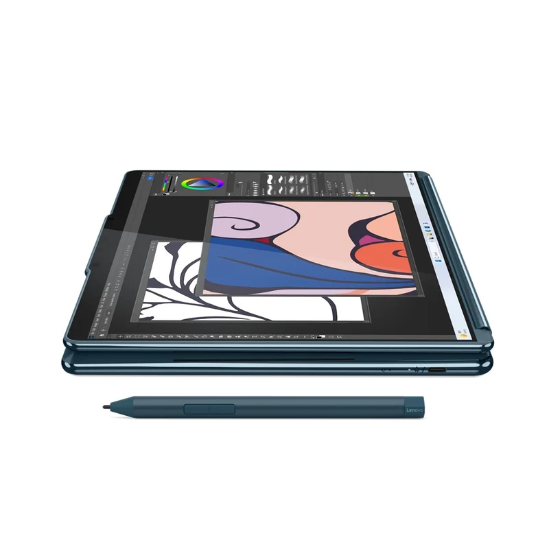 Lenovo Yoga Book 9 13IMU9 83FF0009PH Laptop (Tidal Teal)|2X 13.3" 2.8K (2880x1800) OLED|Intel Ultra 7-155U|32GB RAM|1TB SSD|Integrated Intel Graphics|Win11 Home|MS Office 2021|Lenovo Digital Pen 3|Yoga Sleeve|Lenovo 600 Bluetooth Silent Mouse|Folio Stand