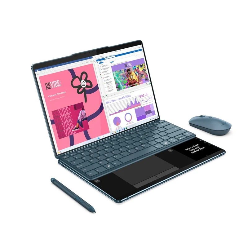 Lenovo Yoga Book 9 13IMU9 83FF0009PH Laptop (Tidal Teal)|2X 13.3" 2.8K (2880x1800) OLED|Intel Ultra 7-155U|32GB RAM|1TB SSD|Integrated Intel Graphics|Win11 Home|MS Office 2021|Lenovo Digital Pen 3|Yoga Sleeve|Lenovo 600 Bluetooth Silent Mouse|Folio Stand