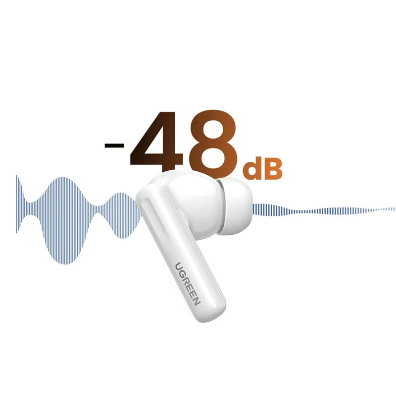 UGreen Hitune T6 Active Noise-Cancelling Earbuds (White) (WS200/15158)