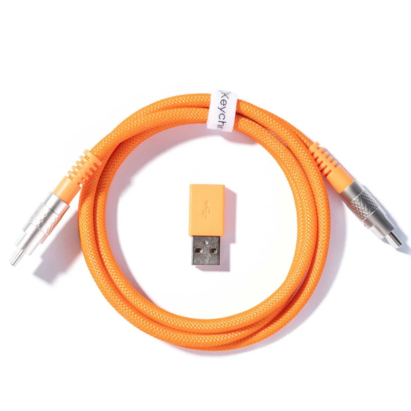 Keychron Double-Sleeved Geek Type-C Cable (Orange) (Cab-22)