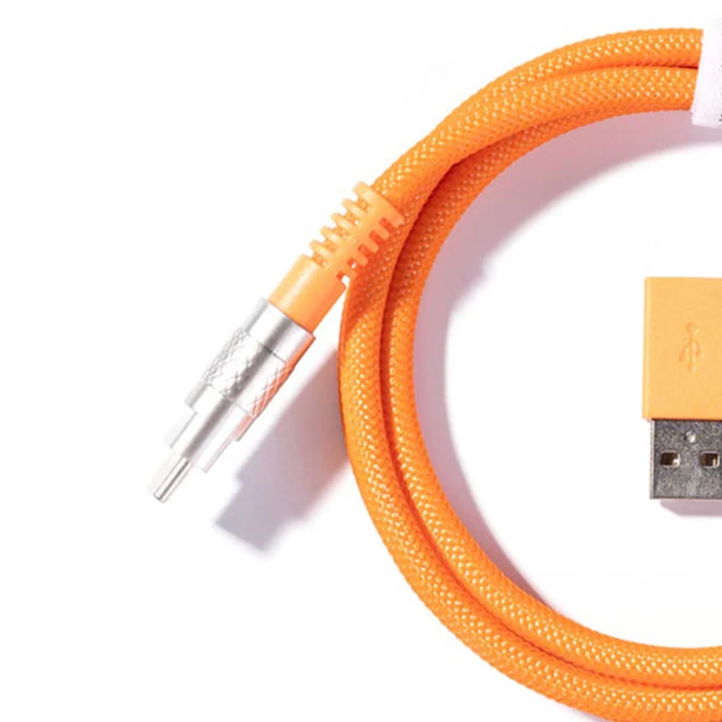Keychron Double-Sleeved Geek Type-C Cable (Orange) (Cab-22)