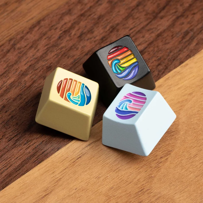Keychron Colorful Great Wave Metal Artisan Keycap